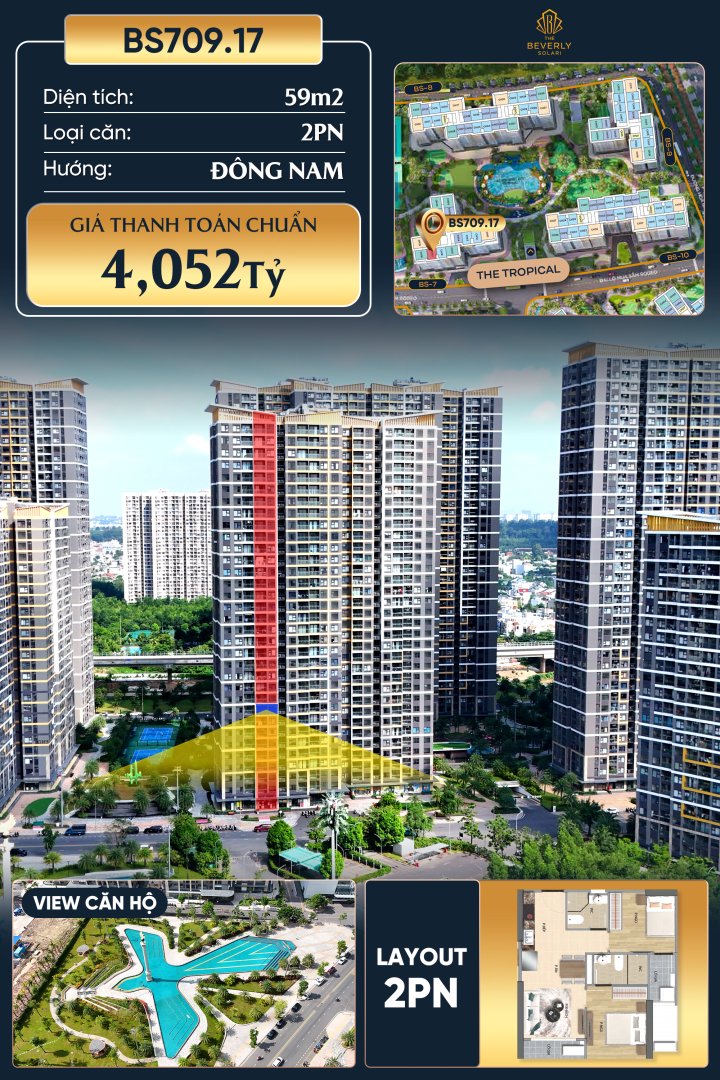 Thành phố Hồ Chí Minh - bán Căn hộ 59m² giá 4.1 tỷ The Beverly Solari, Long Bình, Hồ Chí Minh, Việt Nam, Long Bình