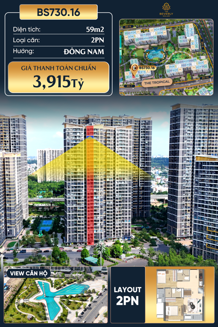 Bán 3.9 tỷ 59m² Căn hộ The Beverly Solari, Long Bình, Hồ Chí Minh, Việt Nam, Long Bình, Thành phố Hồ Chí Minh