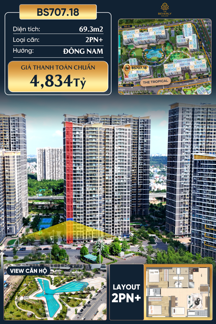 Bán 4.8 tỷ 69.3m² Căn hộ The Beverly Solari, Long Bình, Hồ Chí Minh, Việt Nam, Long Bình, Thành phố Hồ Chí Minh