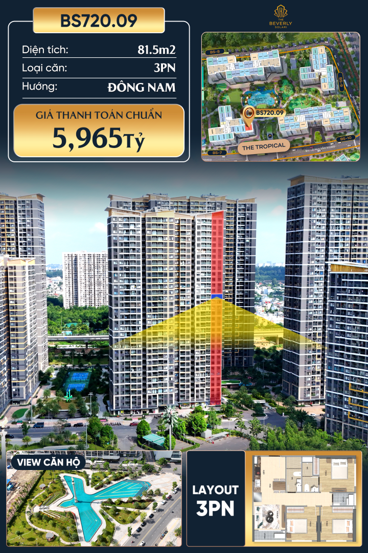 Cần bán Căn hộ 81.5m² The Beverly Solari, Long Bình, Hồ Chí Minh, Việt Nam, Long Bình, Thành phố Hồ Chí Minh giá 6.0 tỷ