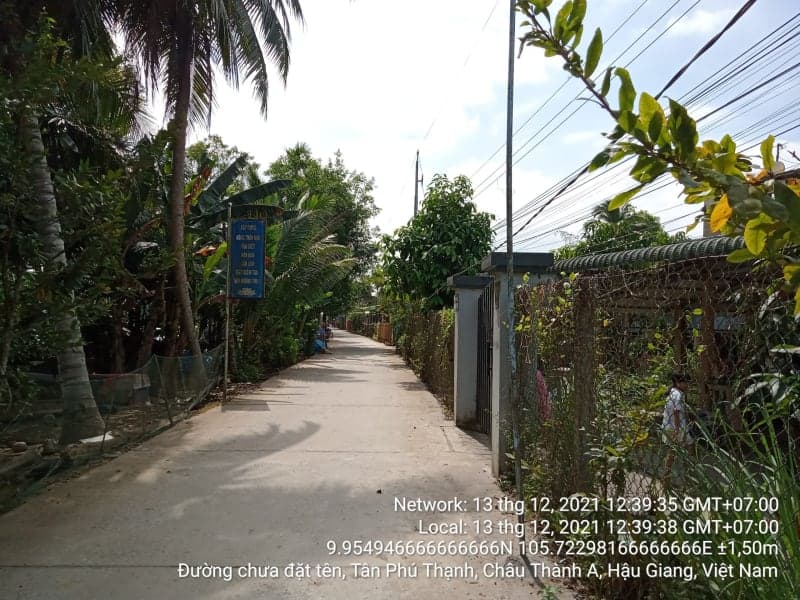 CTA53 thị trấn Cái Tắc, xã Tân Phú Thạnh, tuyến lộ Cặp sông Ba láng (lộ 3,5m) từ Cầu Rạch Bần đến Cầu Rạch Trầu lớn.