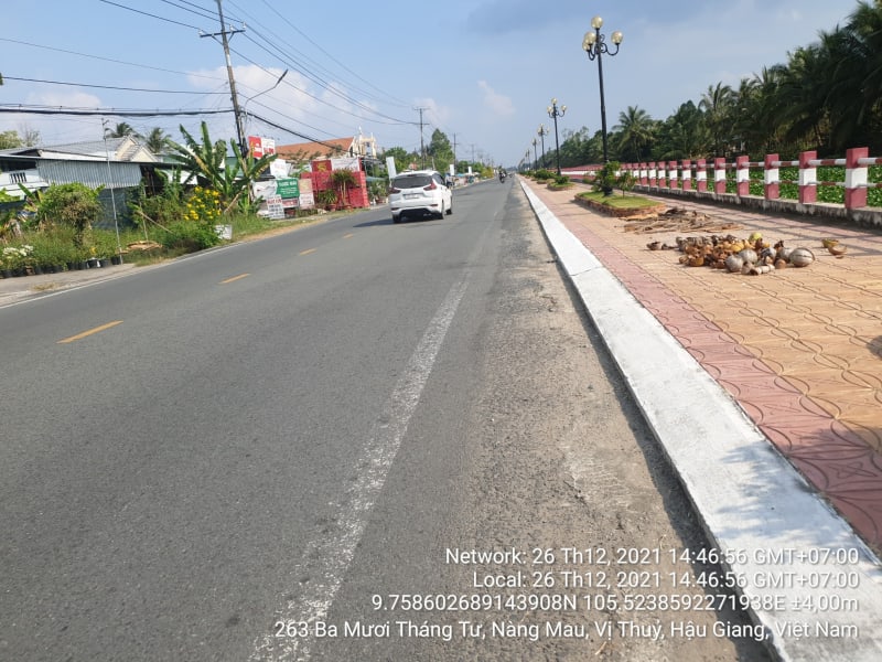 VTY 19 tuyến mương lộ song song đường 30 tháng 4, thị trấn Nàng Mau, từ ranh thị trấn Nàng Mau đến đường 3/2