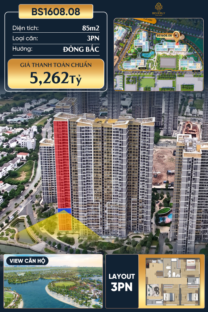 Bán Căn hộ 85m² giá 5.3 tỷ tại The Beverly Solari, Long Bình, Hồ Chí Minh, Việt Nam, Long Bình, Thành phố Hồ Chí Minh