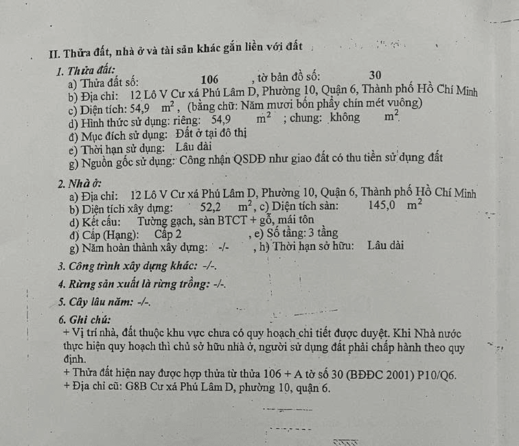 Cần bán Đất thổ cư 54.9m² 12 Lô v Cư Xá Phú Lâm D Phường 10 Quận 6, Bình Phú, Thành phố Hồ Chí Minh giá 6.9 tỷ