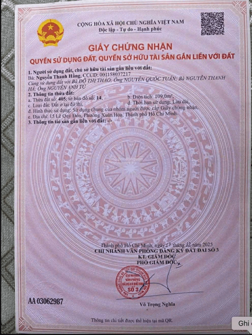 Thành phố Hồ Chí Minh - bán Đất thổ cư 236m² giá 115 tỷ 15A Lê Quý Đôn Phường Xuân Hòa Thành Phố Hồ Chí Minh, Xuân Hoà