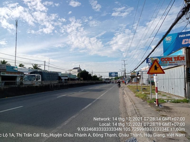 CTA57 QL1A, thị trấn cái tắc, từ cầu Đất Sét đến Ranh xã Long Thạnh